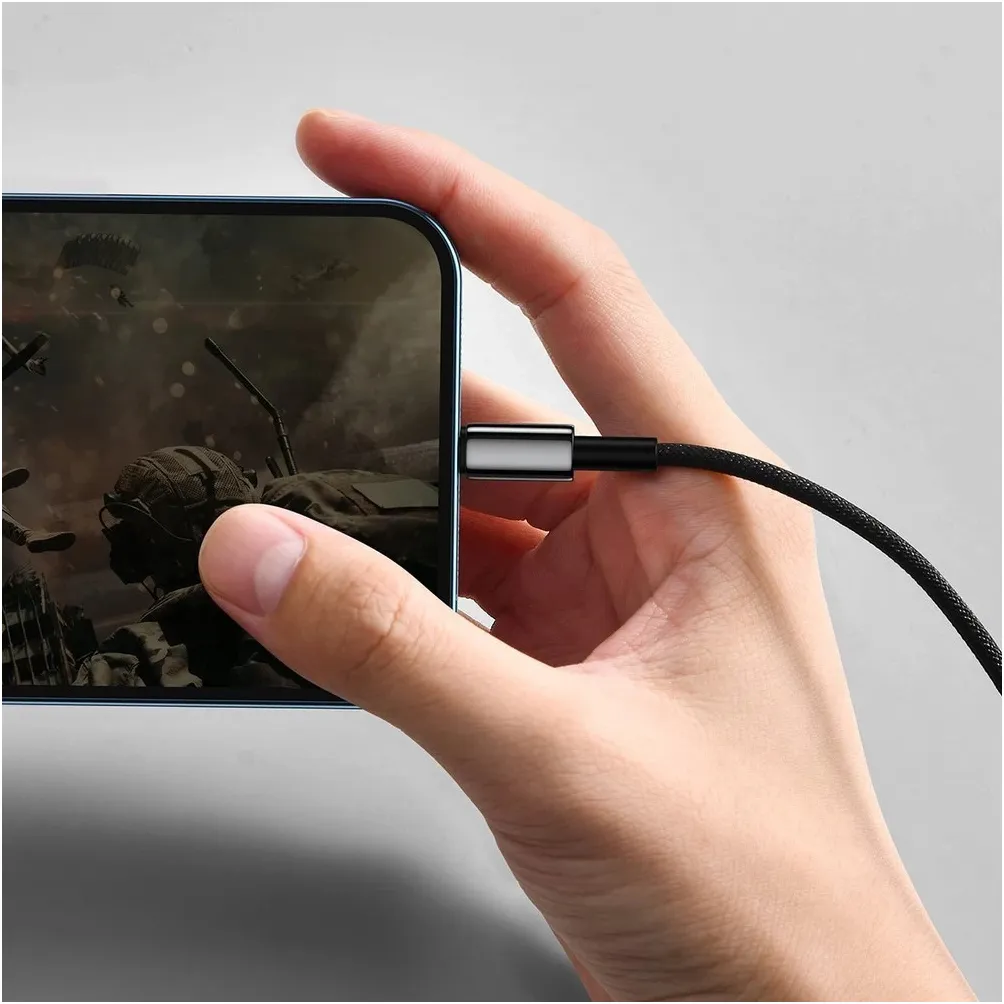 Кабель Baseus Tungsten Gold Fast Charging USB Type-A - Lightning (M/M), 2.4A, 1 м, Black (CALWJ-01) - мініатюра 10