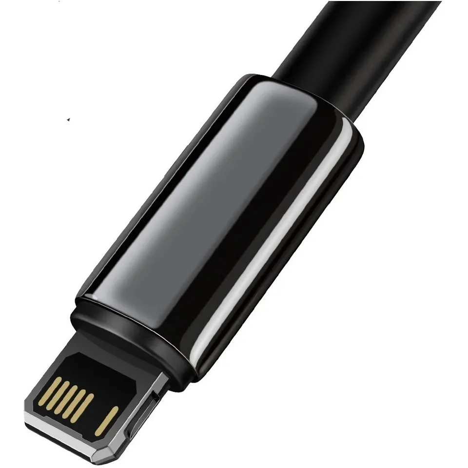 Кабель Baseus Tungsten Gold Fast Charging USB Type-A - Lightning (M/M), 2.4A, 1 м, Black (CALWJ-01) - мініатюра 2