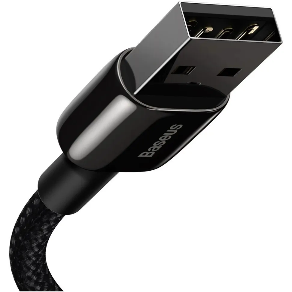 Кабель Baseus Tungsten Gold Fast Charging USB Type-A - Lightning (M/M), 2.4A, 1 м, Black (CALWJ-01) - мініатюра 3
