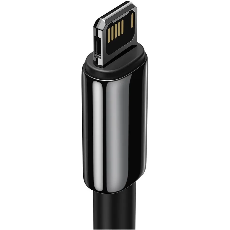 Кабель Baseus Tungsten Gold Fast Charging USB Type-A - Lightning (M/M), 2.4A, 1 м, Black (CALWJ-01) - мініатюра 4