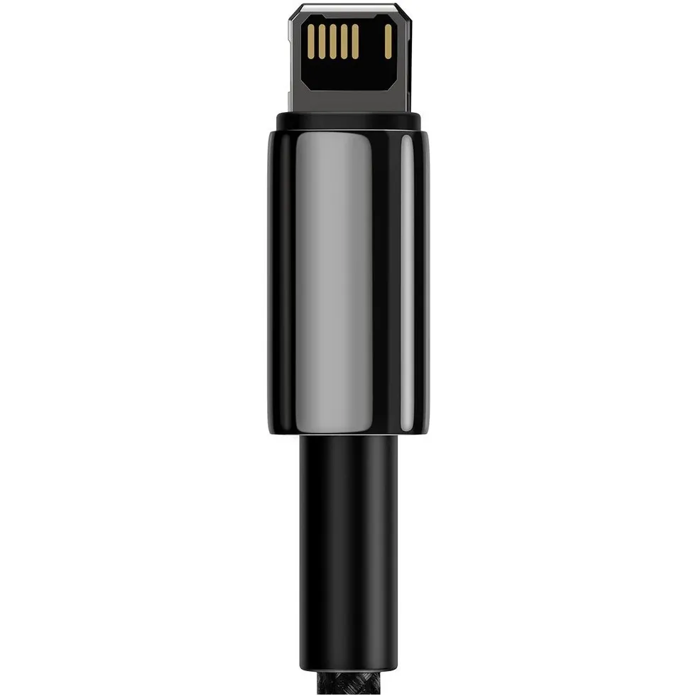 Кабель Baseus Tungsten Gold Fast Charging USB Type-A - Lightning (M/M), 2.4A, 1 м, Black (CALWJ-01) - мініатюра 5