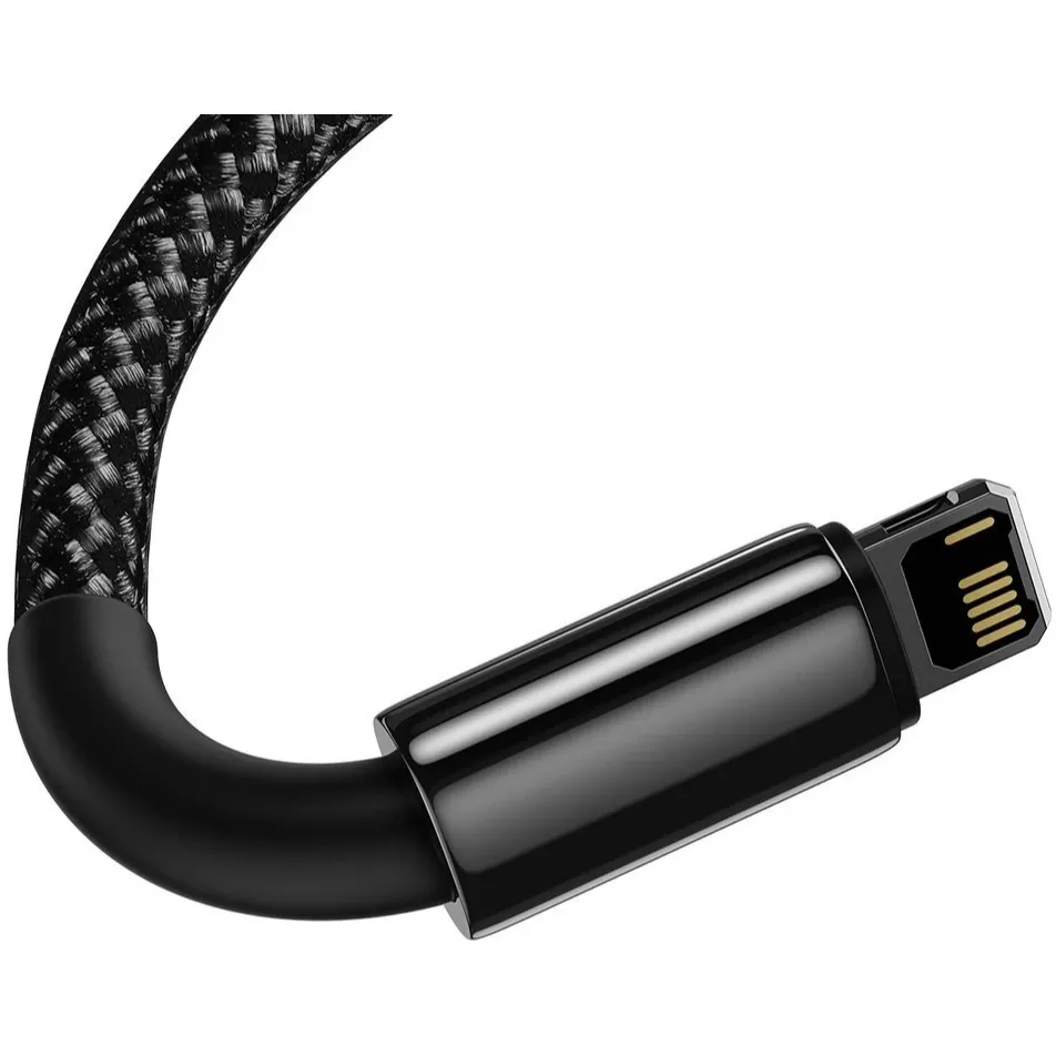 Кабель Baseus Tungsten Gold Fast Charging USB Type-A - Lightning (M/M), 2.4A, 1 м, Black (CALWJ-01) - мініатюра 7