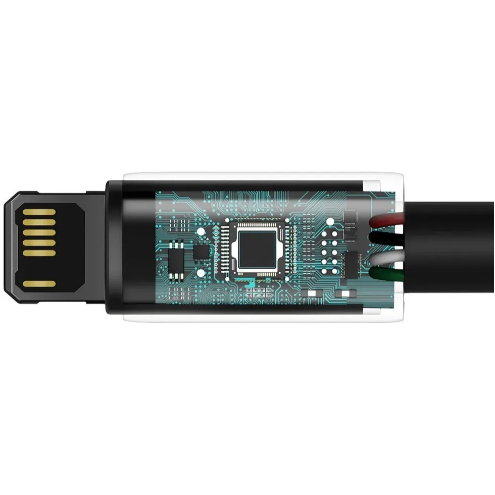 Кабель Baseus Tungsten Gold Fast Charging USB Type-A - Lightning (M/M), 2.4A, 1 м, Black (CALWJ-01) - мініатюра 8