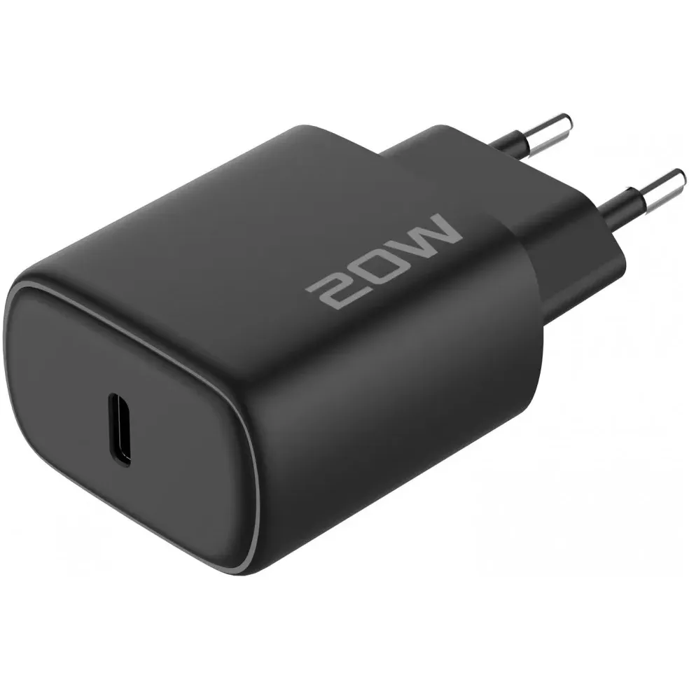 Мережевий зарядний пристрій Proove Silicone Power 2 (1USB-C) 20W Black (WCSP22010001) + кабель USB Type-C 1 м Lightning - мініатюра 3
