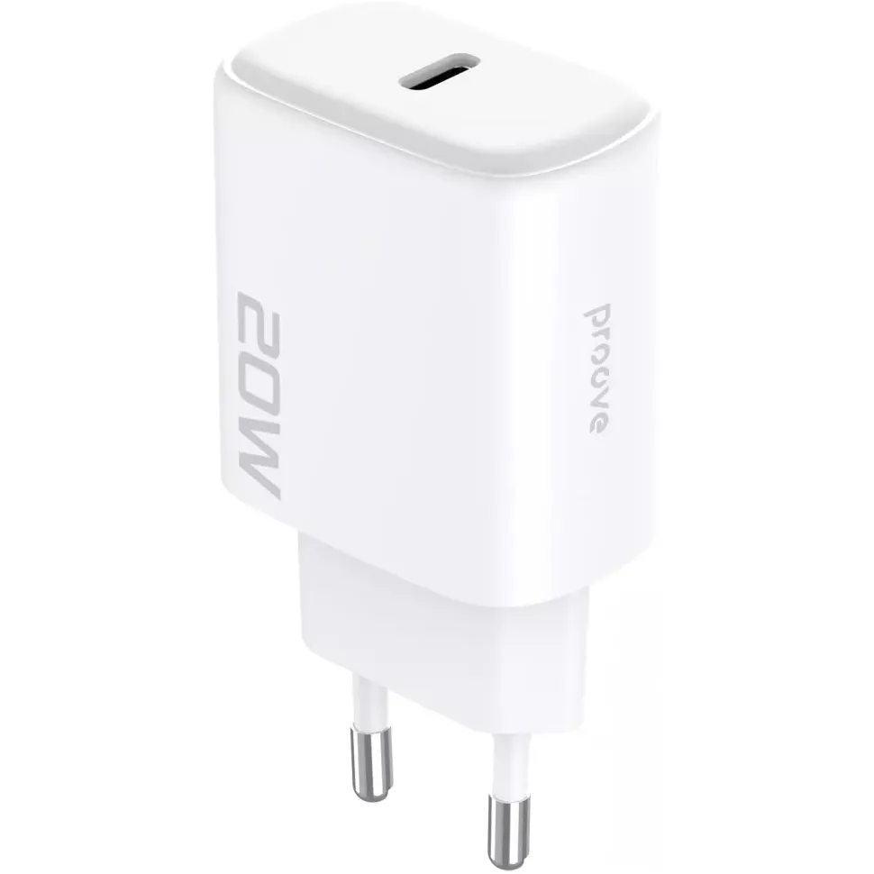 Мережевий зарядний пристрій Proove Silicone Power 2 (1USB-C) 20W White (WCSP22010002) + кабель USB Type-C 1 м Lightning - мініатюра 2