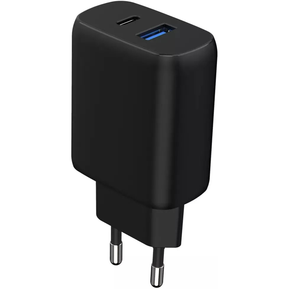 Мережевий зарядний пристрій Proove Silicone Power 2 (1USB-C, 1USB) 30W Black (WCSP23011001) + кабель USB Type-C 1 м - зображення 1