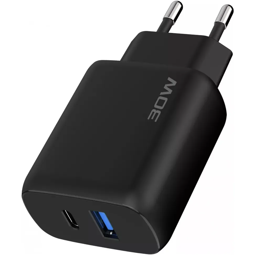 Мережевий зарядний пристрій Proove Silicone Power 2 (1USB-C, 1USB) 30W Black (WCSP23011001) + кабель USB Type-C 1 м - мініатюра 2
