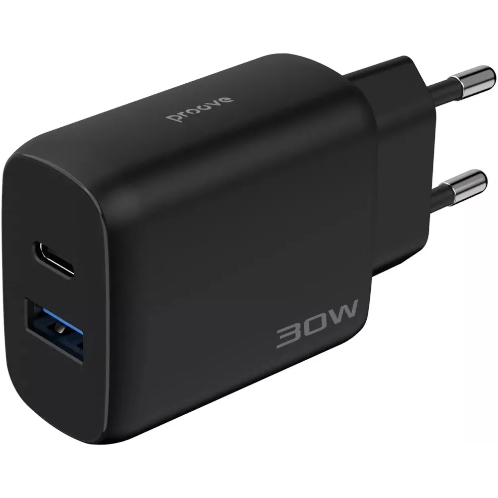 Мережевий зарядний пристрій Proove Silicone Power 2 (1USB-C, 1USB) 30W Black (WCSP23011001) + кабель USB Type-C 1 м - мініатюра 3