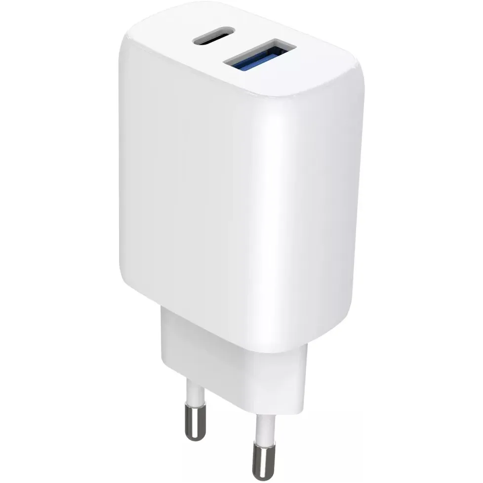 Мережевий зарядний пристрій Proove Silicone Power 2 (1USB-C, 1USB) 30W White (WCSP23011002) + кабель USB Type-C 1 м - зображення 1