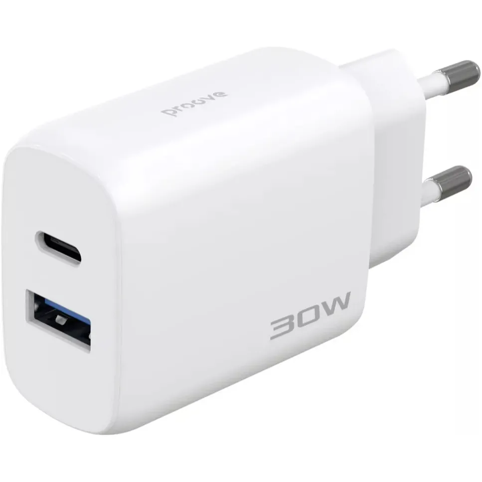 Мережевий зарядний пристрій Proove Silicone Power 2 (1USB-C, 1USB) 30W White (WCSP23011002) + кабель USB Type-C 1 м - мініатюра 3