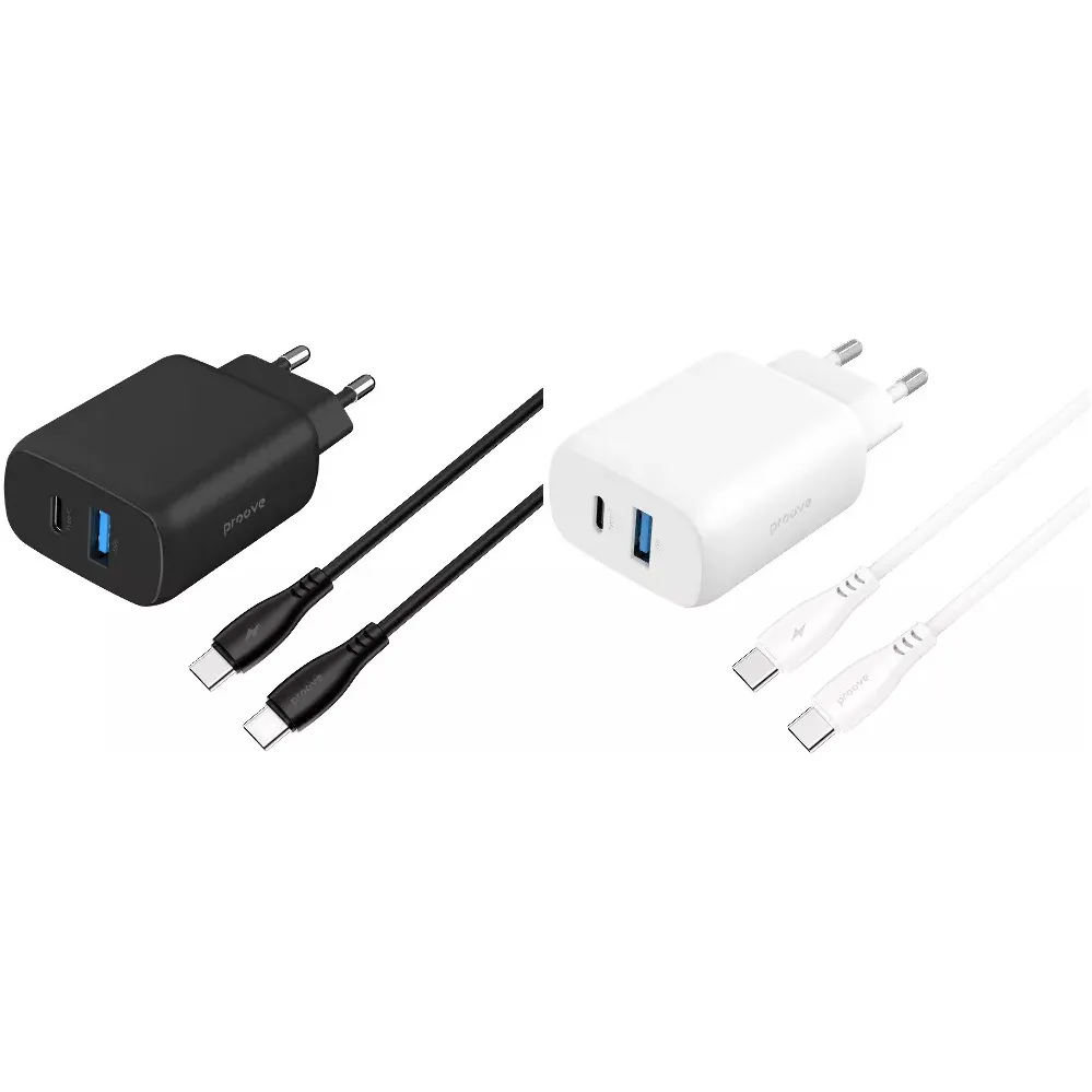 Мережевий зарядний пристрій Proove Silicone Power 2 (1USB-C, 1USB) 30W White (WCSP23011002) + кабель USB Type-C 1 м - мініатюра 5