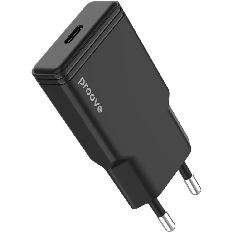 Мережевий зарядний пристрій Proove Slender (1USB-C) 20W Black (WCSS20010001) - зображення 1