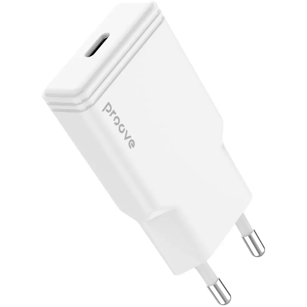 Мережевий зарядний пристрій Proove Slender (1USB-C) 20W White (WCSS20010002) - зображення 1