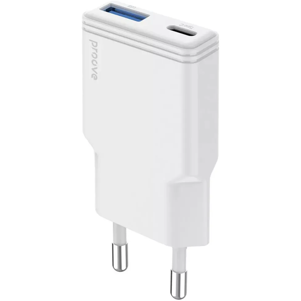 Мережевий зарядний пристрій Proove Slender (1USB-C, 1USB) 30W White (WCSL30110002) - зображення 1