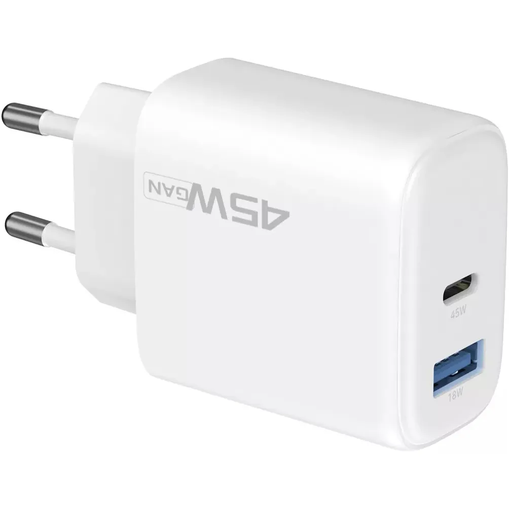 Мережевий зарядний пристрій Proove Silicone Power 2 (1USB-C, 1USB) 45W White (WCSP24110002) - мініатюра 4