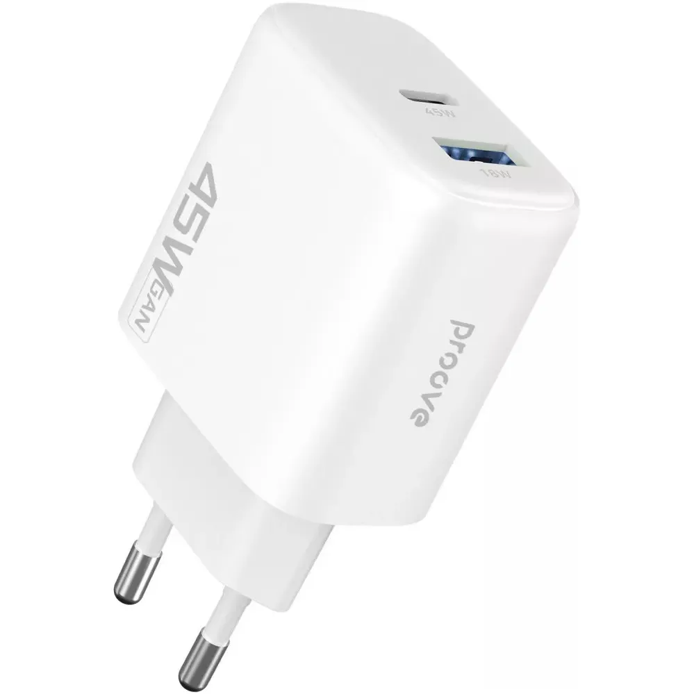 Мережевий зарядний пристрій Proove Silicone Power 2 (1USB-C, 1USB) 45W White (WCSP24110002) - мініатюра 5