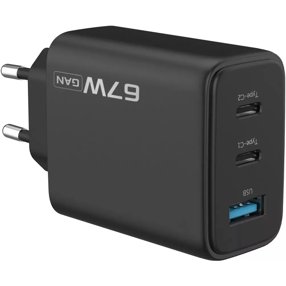 Мережевий зарядний пристрій Proove Silicone Power 2 (2xUSB-C, 1USB) 67W Black (WCSP26120001) - мініатюра 3