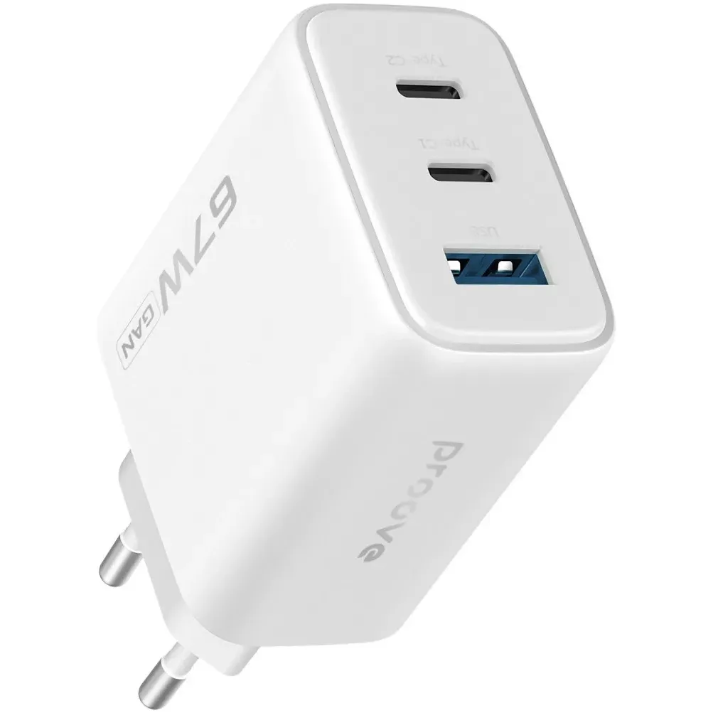 Мережевий зарядний пристрій Proove Silicone Power 2 (2xUSB-C, 1USB) 67W White (WCSP26120002) - мініатюра 2