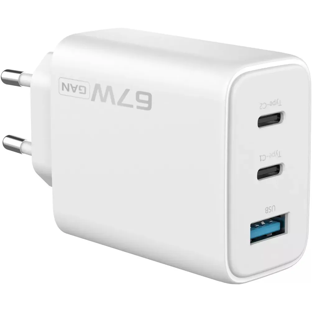 Мережевий зарядний пристрій Proove Silicone Power 2 (2xUSB-C, 1USB) 67W White (WCSP26120002) - мініатюра 3