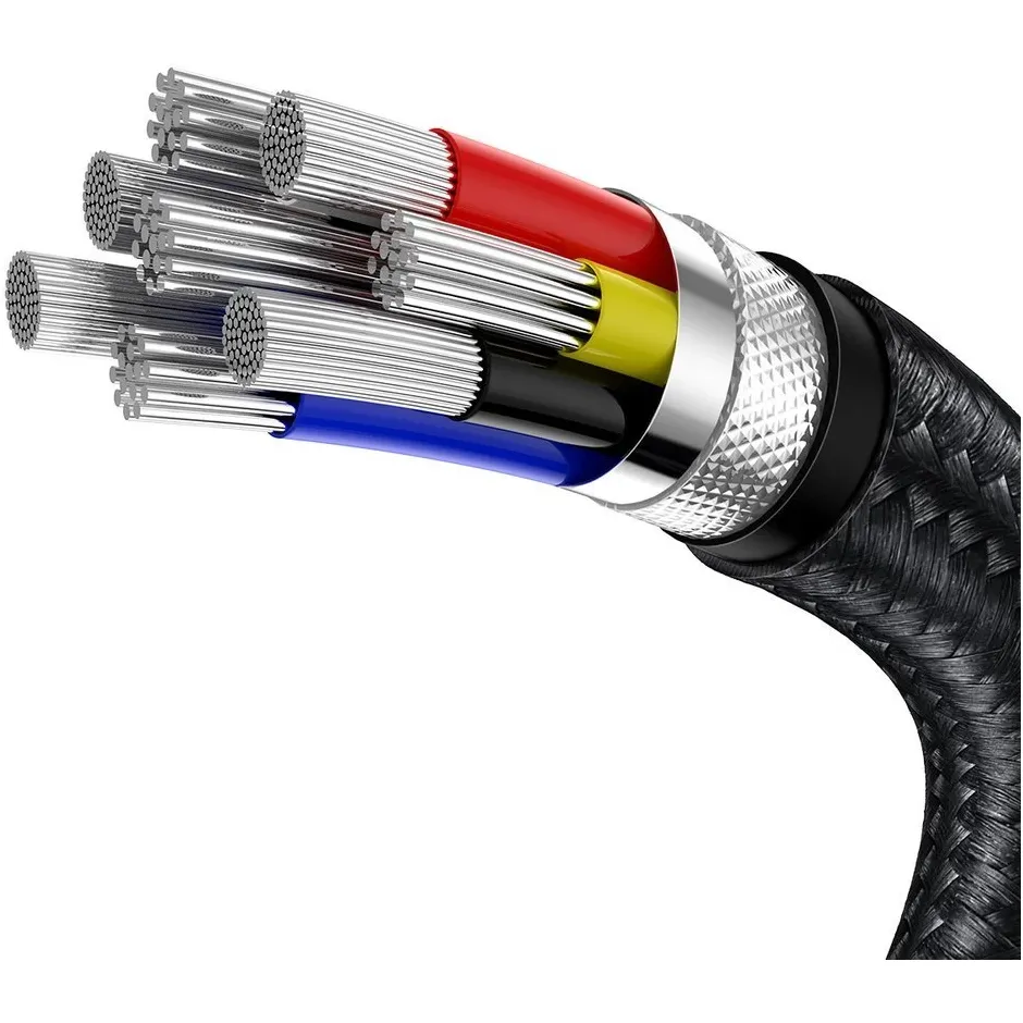 Кабель Baseus Cafule Metal USB Type-C - USB Type-C (M/M), 100W, 2 м, Black (CATJK-D01) - мініатюра 5