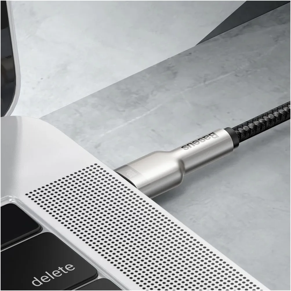 Кабель Baseus Cafule Metal USB Type-C - USB Type-C (M/M), 100W, 2 м, Black (CATJK-D01) - мініатюра 7