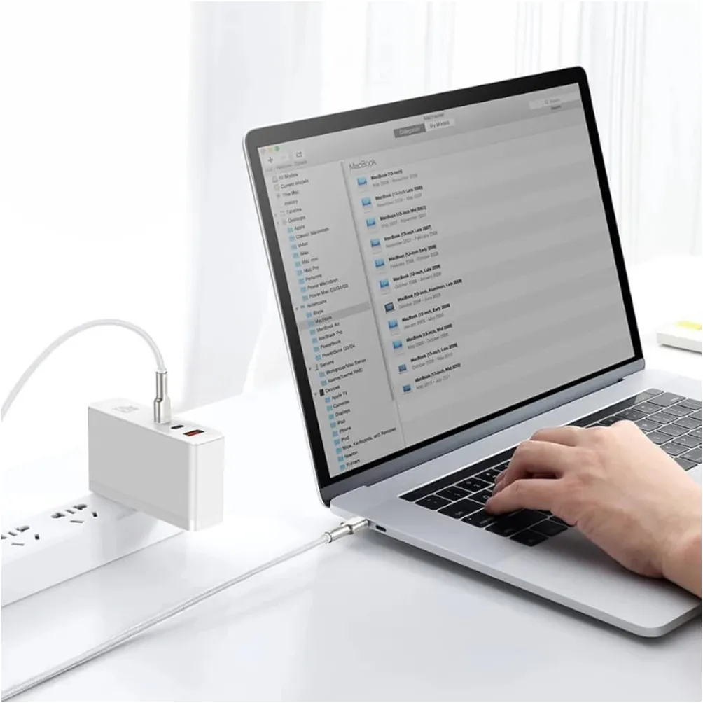 Кабель Baseus Cafule Metal USB Type-C - USB Type-C (M/M), 100W, 2 м, White (CATJK-D02) - мініатюра 7