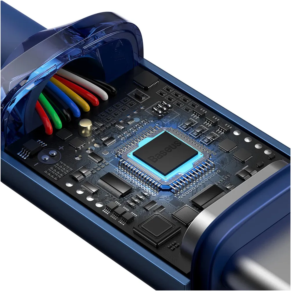 Кабель Baseus Crystal Shine Series Fast Charging Type-C - USB Type-C (M/M), 100W, 1.2 м, Blue (CAJY000603) - мініатюра 4