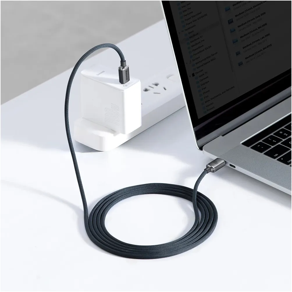 Кабель Baseus Crystal Shine Series Fast Charging USB Type-C - USB Type-C (M/M), 100W, 2 м, Black (CAJY000701) - мініатюра 7