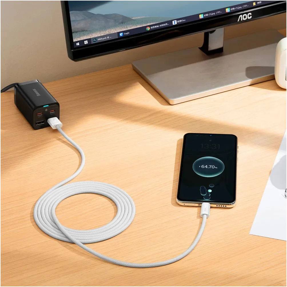 Кабель Baseus Dynamic Series Fast Charging USB Type-A - USB Type-C (M/M), 100W, 2 м, White (CALD000702) - мініатюра 9