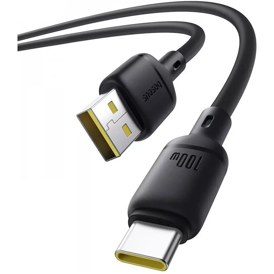 Кабель Baseus Silky Series Fast Charging USB Type-A - USB Type-C (M/M), 100W, 2 м, Black (P10377703113-01) - мініатюра 2