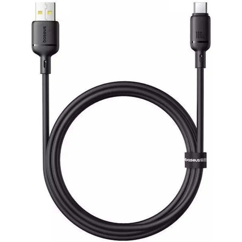 Кабель Baseus Silky Series Fast Charging USB Type-A - USB Type-C (M/M), 100W, 2 м, Black (P10377703113-01) - мініатюра 4