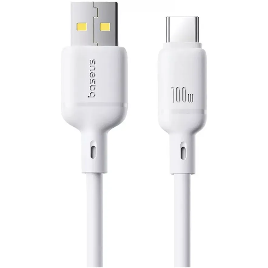 Кабель Baseus Silky Series Fast Charging USB Type-A - USB Type-C (M/M), 100W, 1 м, White (P10377703213-00) - зображення 1