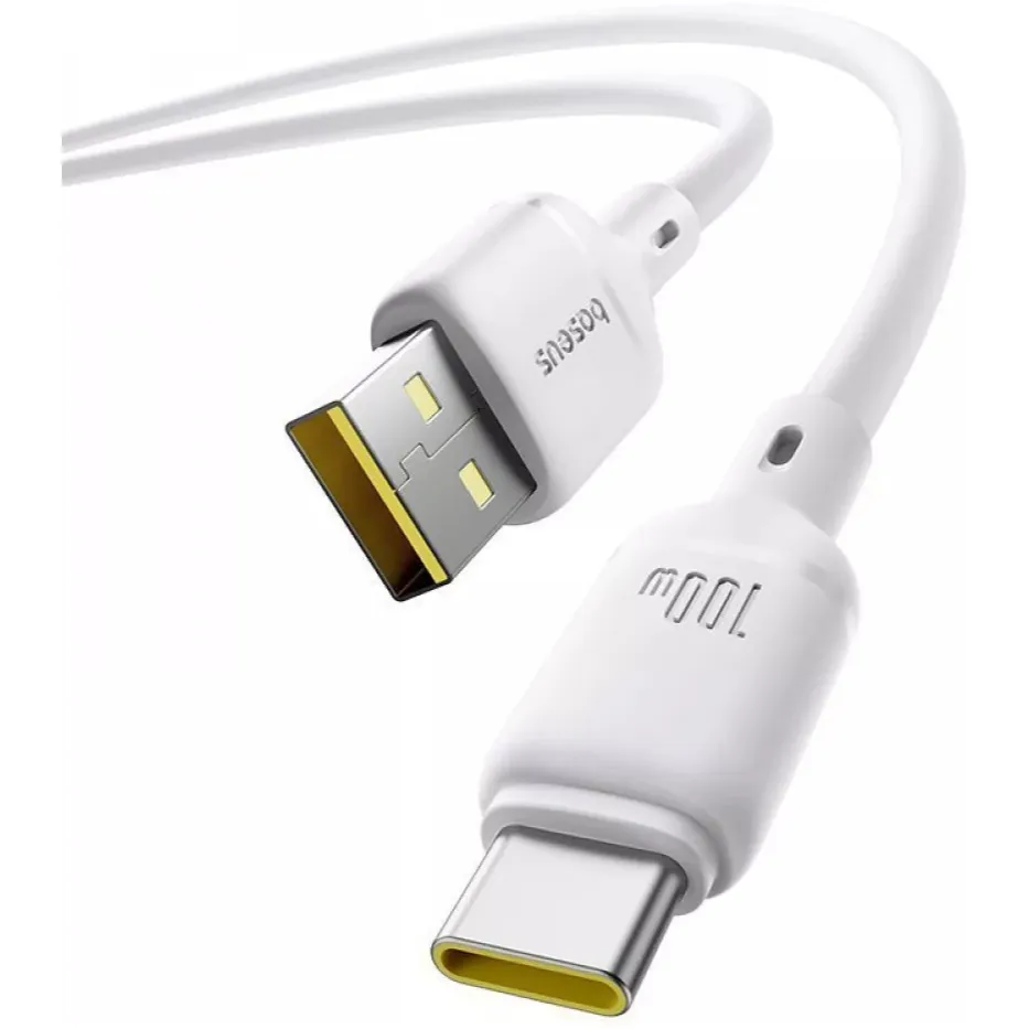 Кабель Baseus Silky Series Fast Charging USB Type-A - USB Type-C (M/M), 100W, 2 м, White (P10377703213-01) - мініатюра 2