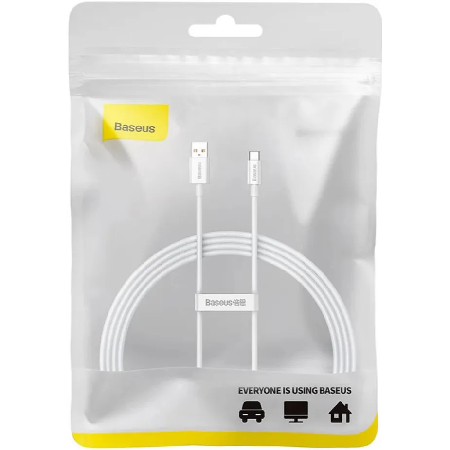 Кабель Baseus Superior Series Fast Charging Data USB Type-A - USB Type-C (M/M), 100W, 1 м, White (P10320102214-01) - мініатюра 10