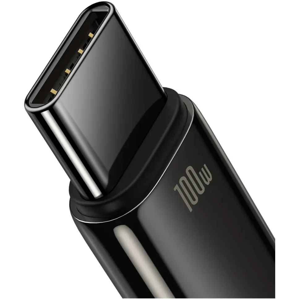 Кабель Baseus Tungsten Gold Fast Charging Data USB Type-A - USB Type-C (M/M), 100W, 2 м, Black (CAWJ000101) - мініатюра 5