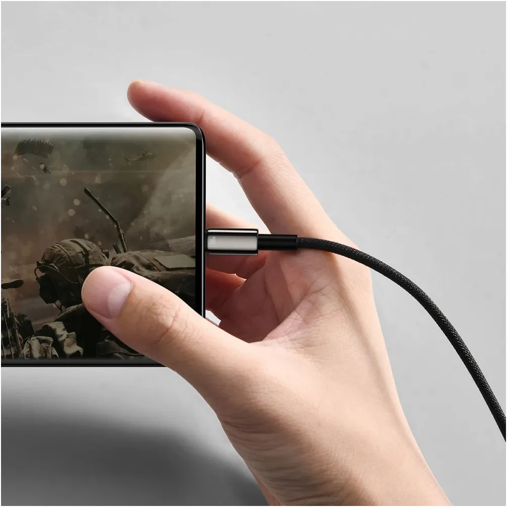 Кабель Baseus Tungsten Gold Fast Charging Data USB Type-A - USB Type-C (M/M), 100W, 2 м, Black (CAWJ000101) - мініатюра 9
