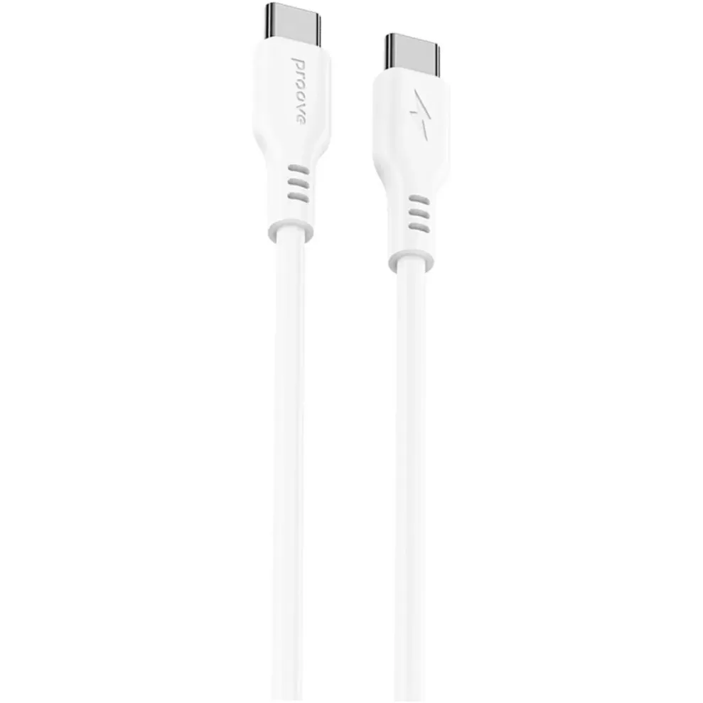 Кабель Proove Rebirth USB Type-C to USB Type-C 60W 1 м, White (CCRE61002202) - зображення 1