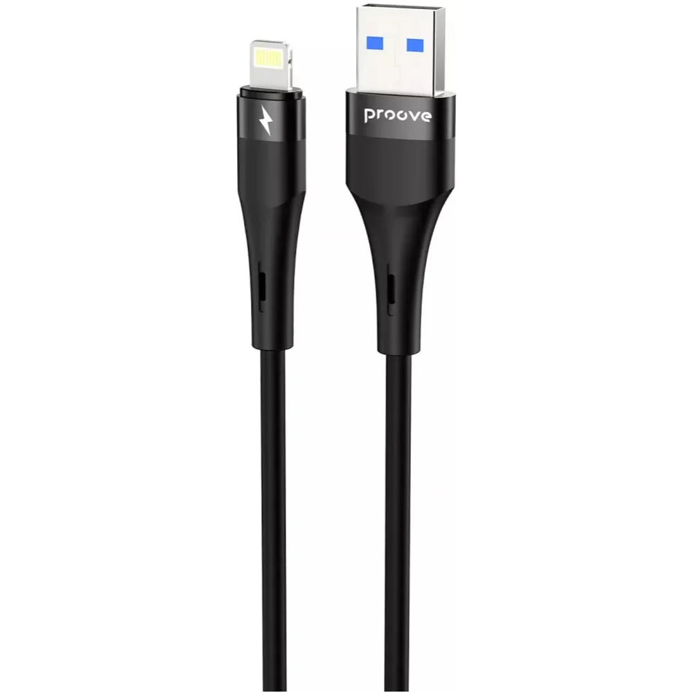 Кабель Proove Light Silicone Plus USB-A to Lightning 12W 1 м, Black (CCLS12001101) - зображення 1