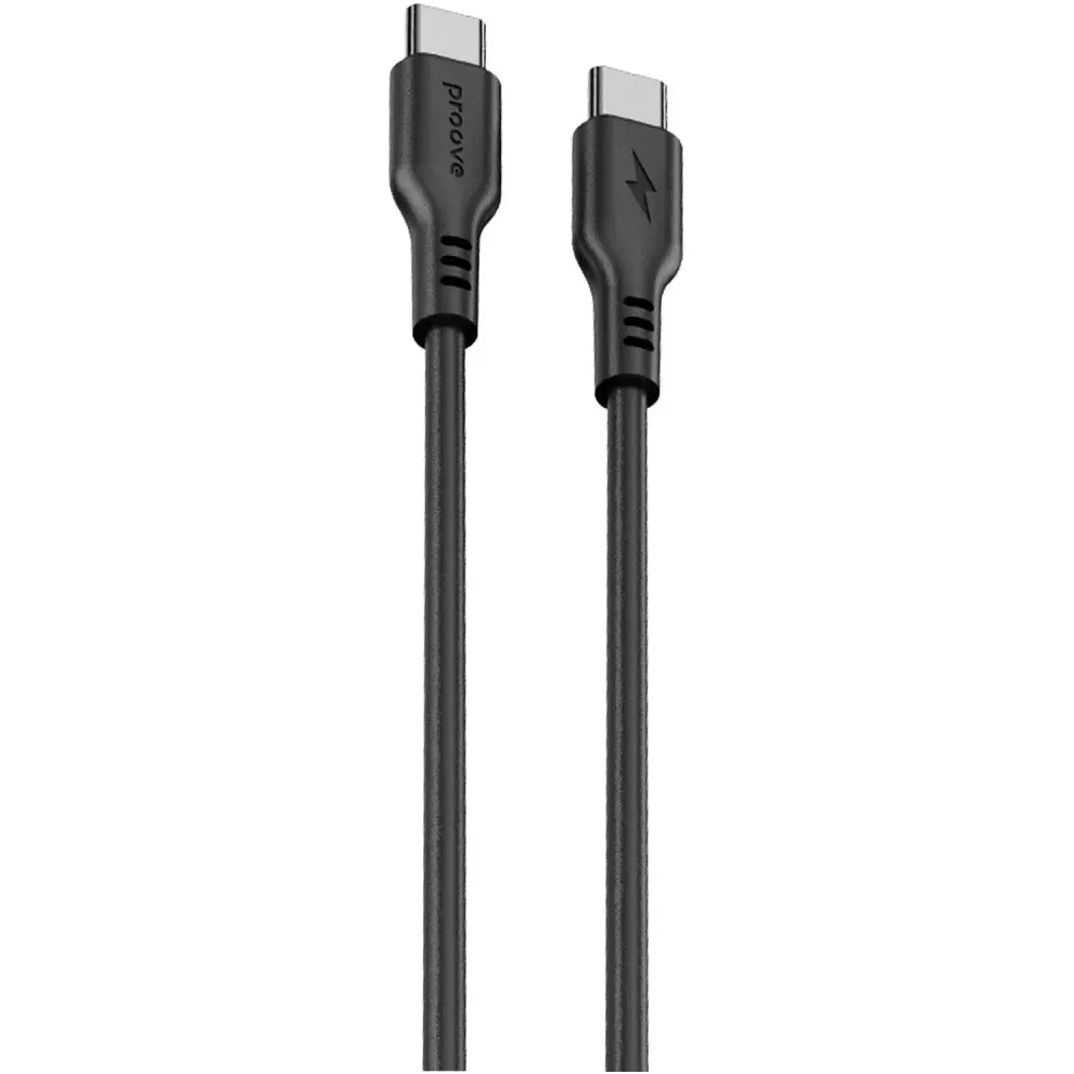 Кабель Proove Rebirth USB Type-C to USB Type-C 60W 1 м, Black (CCRE60002201) - зображення 1