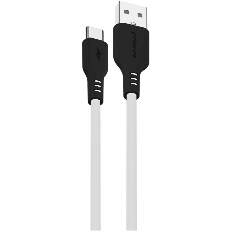 Кабель Proove Rebirth USB-A to USB Type-C 12W 1 м, Black/White (CCRE60001202) - зображення 1