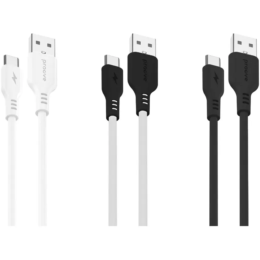 Кабель Proove Rebirth USB-A to USB Type-C 12W 1 м, Black/White (CCRE60001202) - мініатюра 2
