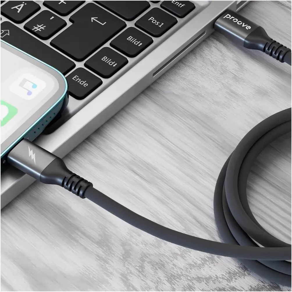 Кабель Proove ReGen Silicone USB Type-C to Lightning 27W 2 м, Black (CCRS60002121) - мініатюра 2
