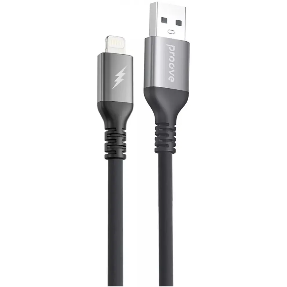 Кабель Proove ReGen Silicone USB-A to Lightning 12W 1 м, Black (CCRS12001101) - зображення 1