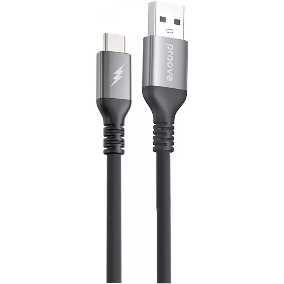 Кабель Proove ReGen Silicone USB-A to USB Type-C 27W 1 м, Black (CCRS12001102) - зображення 1