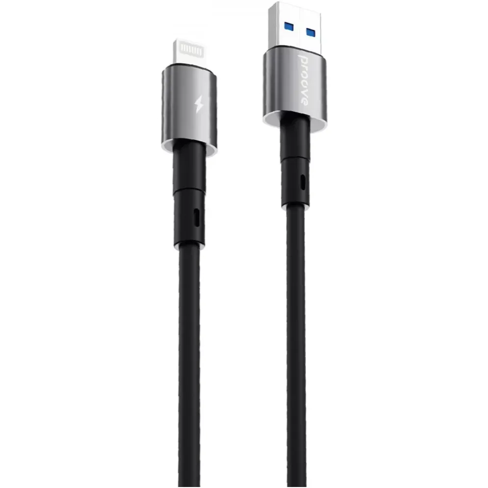 Кабель Proove Silicraft USB-A to Lightning 12W 1 м, Black (CCSC12001101) - зображення 1
