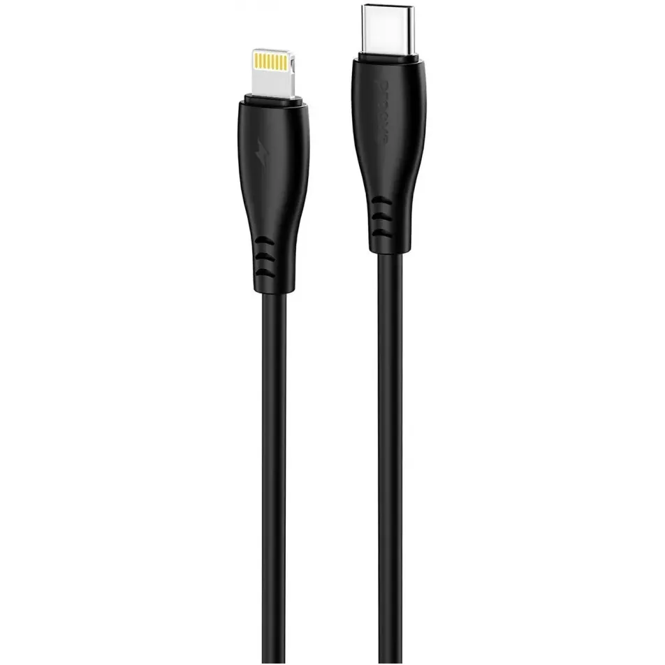 Кабель Proove Simple Silicone USB Type-C to Lightning 27W 1 м, Black (CCSS27002101) - зображення 1