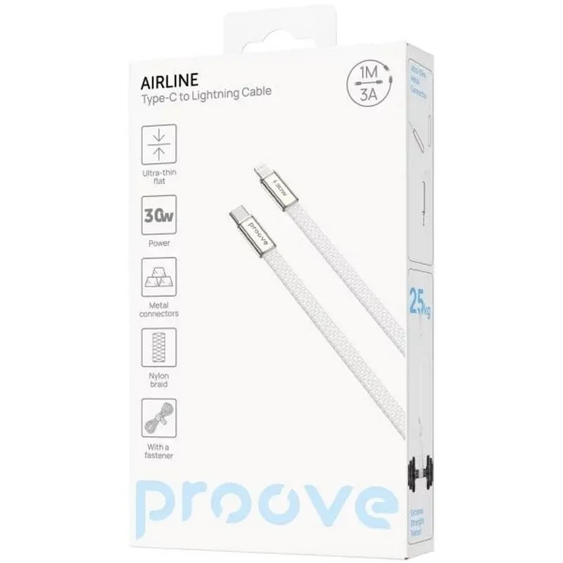 Кабель Proove AirLine USB-C - Lightning (M/M), 30W, 1 м, White (CCAI30002102) - мініатюра 4