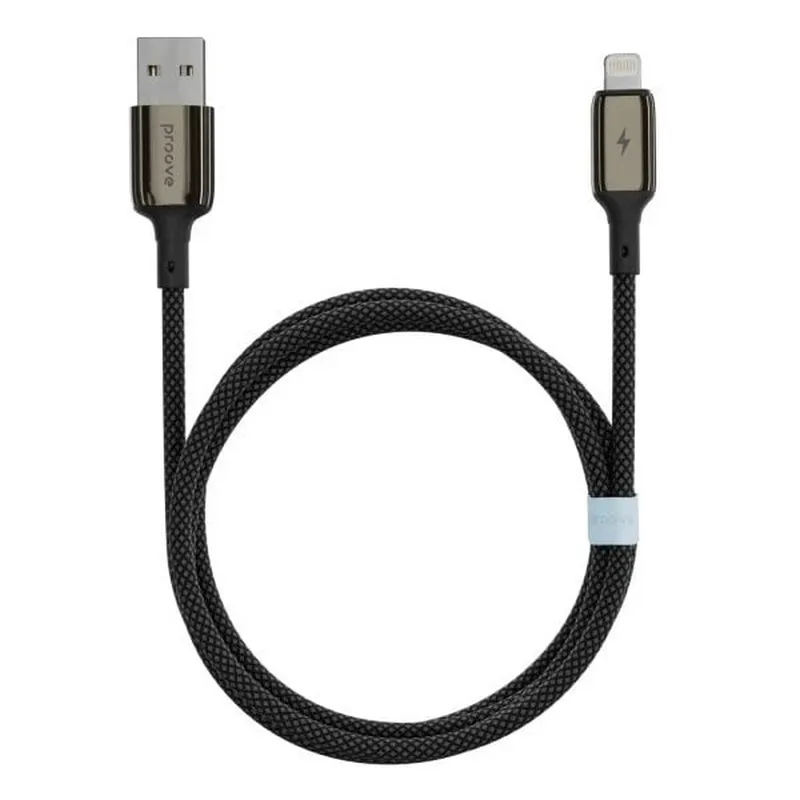 Кабель Proove Dense Metal USB - Lightning (M/M), 1 м, Black (CCDM20001101) - мініатюра 2