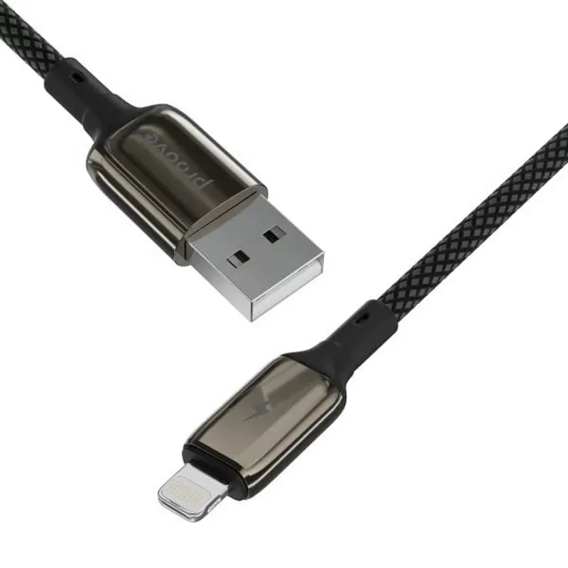 Кабель Proove Dense Metal USB - Lightning (M/M), 2 м, Black (CCDM20001121) - мініатюра 2