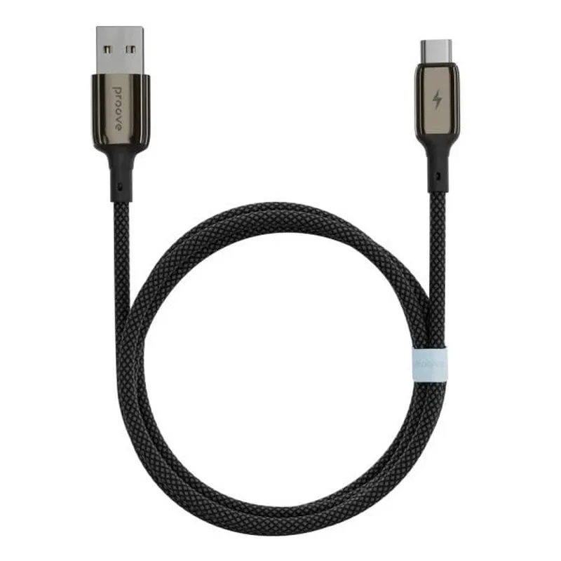 Кабель Proove Dense Metal USB - USB-C (M/M), 1 м, Black (CCDM20001201) - мініатюра 2